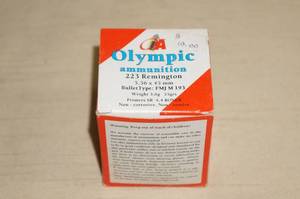 50 Olympic .223 Rem 55 Gr FMJ Ammo