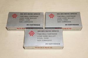 60 Norinco 7.62 x 39mm Lead Core Steel Case Ammo