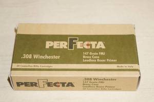 20 Perfecta .308 Win 147 Gr FMJ Ammo