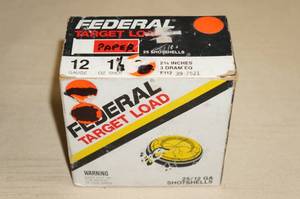 25 Federal 12 Ga 2-34 Target Paper Shotshells