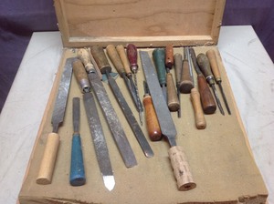 Files & Wood Carving Tools in Wood Case