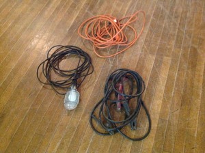 Jumper Cables, Shop Light & Extension Cord