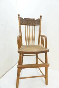 lot 1 image: Antique high chair