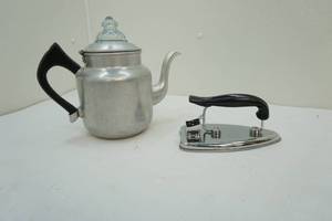 lot 150 image: Iron, coffee pot