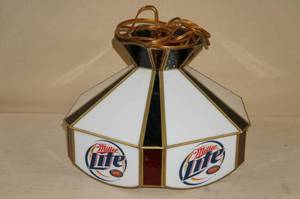 lot 21 image: Miller Lite Hanging Pool Table Light