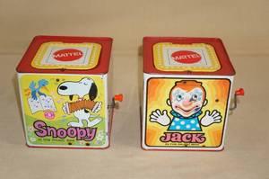 lot 49 image: 2 Vintage Mattel Jack In The Box Toys - Snoopy