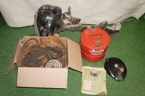 lot 20 image: Vintage Martin Outboard Motor - Tank and Spare Parts, Manual