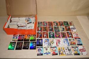 lot 80 image: Box of Football Cards - Refractors, Inserts, Rookies