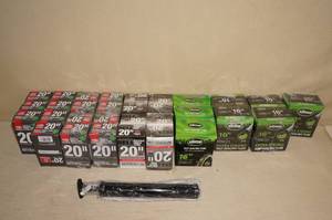 lot 115 image: Slime Self Sealing and Bell Bicycle Tubes with a Pump
