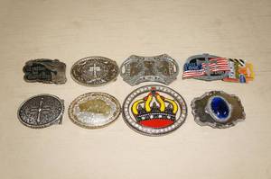 lot 97 image: 8 Belt Buckles
