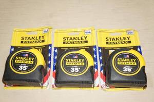 lot 135 image: 3 Stanley Fatmax 35 Tape Measures