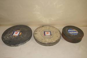 lot 182 image: 3 Vintage Film Tins - A Couple Off a Warship