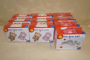 lot 187 image: 10 NEW Tin Tea Sets