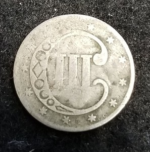 1851 US THREE CENT SILVER TRIME