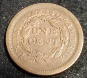 1854 US BRAIDED HAIR LARGE CENT