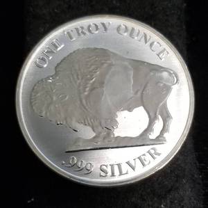 1 TROY OZ. .999 FINE SILVER INDIAN BUFFALO DESIGN