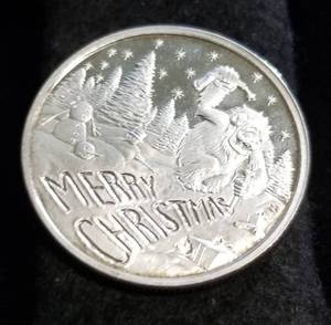1 TROY OZ. .999 FINE SILVER CHRISTMAS DESIGN