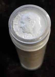 BU ROLL OF 1963 ROOSEVELT SILVER DIMES 50 COINS