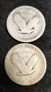 2 STANDING LIBERTY QUARTERS 1928-S 1929-S