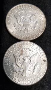 GROUP OF 2 1964 KENNEDY SILVER HALF DOLLARS AU-UNC