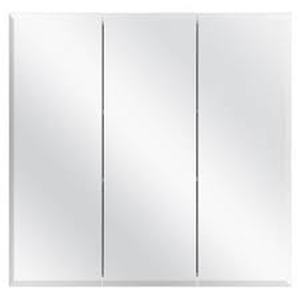 24-38 in. W x 25-14 in. H Frameless Surface-Mount Tri-View Bathroom Medicine Cabinet by Glacier Bay- open box not used- SEE PICTURES