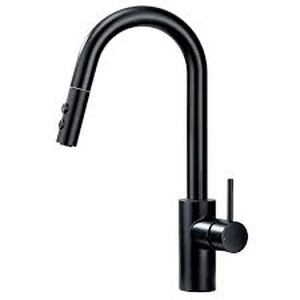 Single-Handle Pull-Down Sprayer Kitchen Faucet with 2-Function Sprayhead in Matte Black & shower head in silver - open box not used - SEE PICTURES