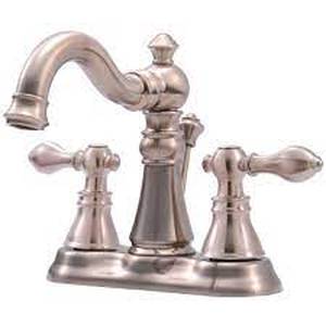 Signature Collection 4 in. Centerset 2-Handle Bathroom Faucet with Pop-Up Drain in Brushed Nickel( slighlty used ) &  Rigid Freestanding Supply Line in Chrome( not used - SEE PICTURES