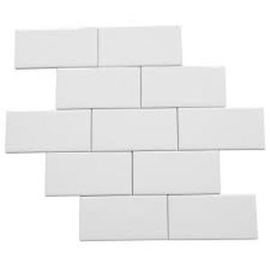 Rittenhouse Square 3 in. x 6 in. Ceramic Arctic White Subway Tile (12.5 sq. ft.  case)by Daltile- about 37.5 sq ft - SEE PICTURES