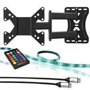 Color Home TV Bundle TV Wall Mount LED Light Strip and HDMI Cable by Tzumi- open box not used - SEE PICTURES