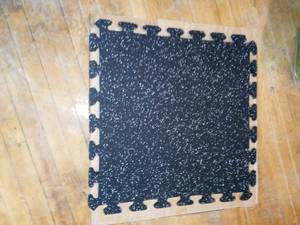 Black with Gray Speck 24 in. x 24 in. Interlocking Recycled Rubber Floor Tiles (24 sq. ft.- open box not used - SEE PICTURES