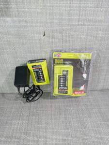 40-Volt Lithium-Ion Charger with USB Port by RYOBI- set of 2 - mixed condition - SEE PICTURES