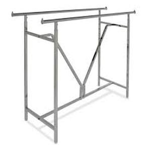 Heavy-Duty Chrome Metal Double Adjustable Clothes Rack (22 in. W x 70 in. H) by Econoco-open box not used