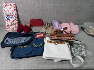 mixed lot of purses and shoes