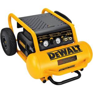 lot 32 image: Dewalt 4.5 Gal. Portable Electric Air Compressor, D55146. USED, WORKS.