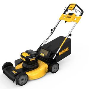 lot 3 image: Dewalt 21.5 in. 20-Volt MAX Lithium-Ion Cordless Battery Walk Behind Self Propelled Mower, DCMWSP244U2 - Missing Batteries and Charger.