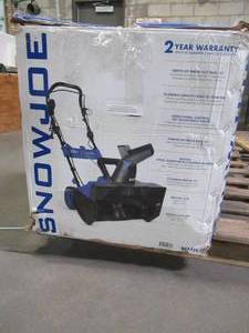 lot 12 image: Snow Joe 22 in. 15 Amp Electric Snow Blower with Dual LED Lights SJ627E - Broken Handle - Not Tested - For partsrestore.