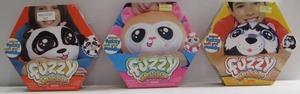 lot 922 image: 3 Piece Fuzzy Wubble Fuzzy Pillow Set - Dog, Cat, and Panda