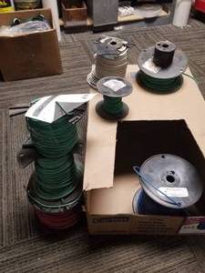 lot 74 image: Lot of (7) Insulated Wire - 12GA, 12GA Solid CCS Tracer Wire, Various Gauge (on spools, partial)