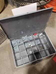 lot 79 image: Metal Parts Organizer Suitcase  with Misc Hardware