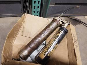 lot 72 image: Grease Gun, Tube of Farm Rated Grease, Blower Fan