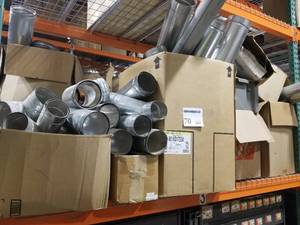lot 70 image: Lot of Misc. B-Vent Duct (in boxes, on shelf)