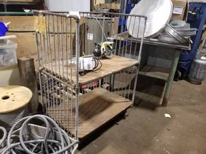 lot 92 image: Custom Rolling Cart 2-tier 40Wx26Dx59H
