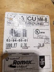 lot 90 image: Southwire Romex SIMpull Nonmetallic Sheathed Cable Wire (partial spool), Misc. Loose Wire
