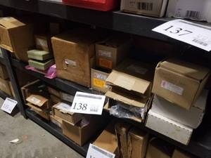 lot 138 image: 51C23 Flue Damper Operator, Lennox 84W24 O2 Ignition Kit (x2) Ignition Kits, Manifold Gas Valves, Transformer, Control Package, Gasket Kit, Flue Damper Operator (in box)