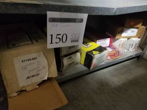 lot 150 image: Ignitors, Heat Shield Kits, Blower Vent Hardware (in box, on shelf)