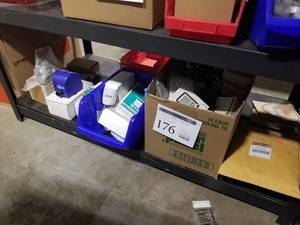 lot 176 image: Misc. Transformers, Gaskets, Thermostats (on shelf)