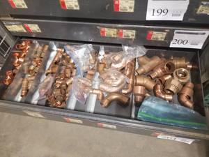 lot 201 image: Hardware - Brass Pipe Fittings (in 1 drawer)