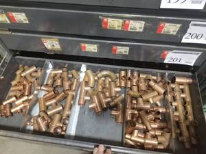 lot 202 image: Hardware - Brass Pipe Fittings (in 1 drawer)