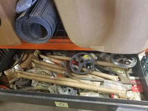 lot 209 image: Hardware - Pulley Wheels, Misc. Tools. Misc. HVAC Parts (in 1 drawer)