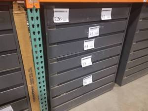 lot 226 image: Metal Cabinet 8-drawer 48Lx18Wx53H